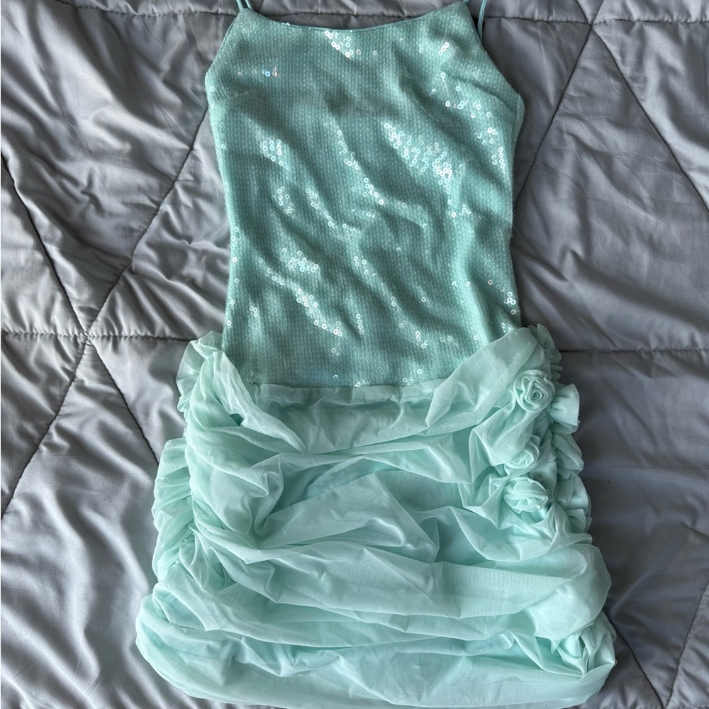 Mint Green Sequin Dress